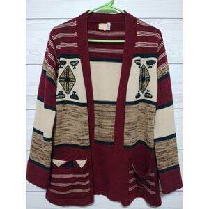 Vintage 70's Fine Quality Sweaters Cabin Core BOHO  Cardigan sz L